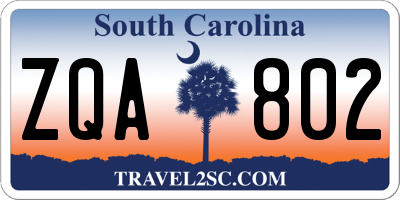 SC license plate ZQA802