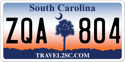 SC license plate ZQA804