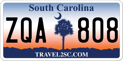 SC license plate ZQA808