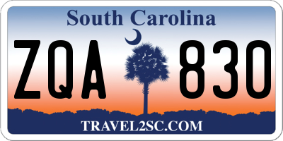 SC license plate ZQA830
