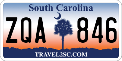 SC license plate ZQA846