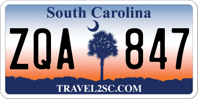 SC license plate ZQA847