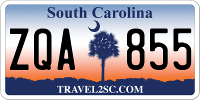 SC license plate ZQA855
