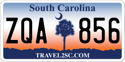 SC license plate ZQA856