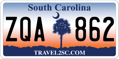 SC license plate ZQA862