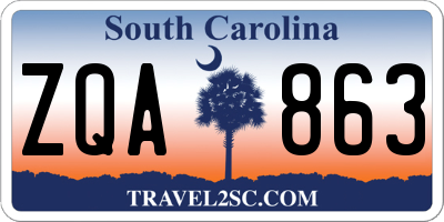 SC license plate ZQA863