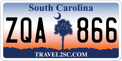 SC license plate ZQA866