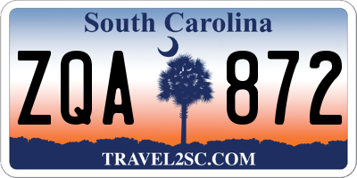 SC license plate ZQA872
