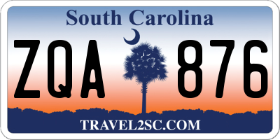 SC license plate ZQA876