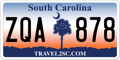 SC license plate ZQA878