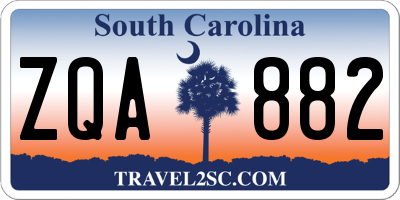 SC license plate ZQA882