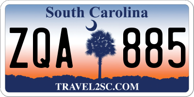 SC license plate ZQA885