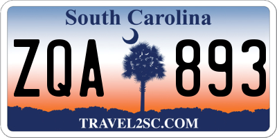 SC license plate ZQA893