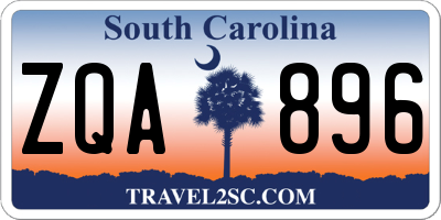 SC license plate ZQA896