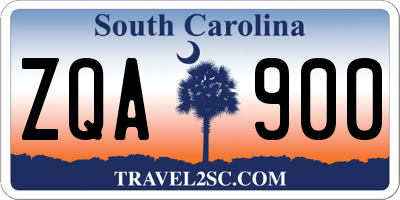 SC license plate ZQA900
