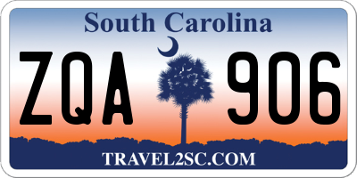 SC license plate ZQA906