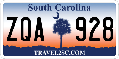 SC license plate ZQA928