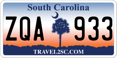 SC license plate ZQA933