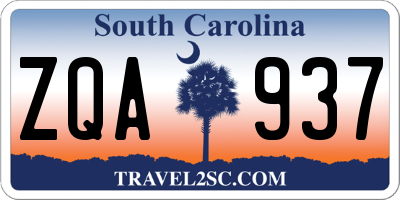 SC license plate ZQA937