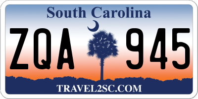 SC license plate ZQA945