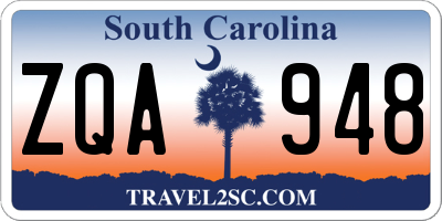 SC license plate ZQA948