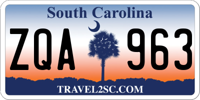 SC license plate ZQA963