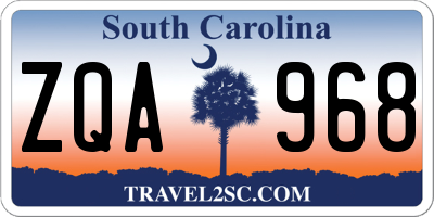 SC license plate ZQA968
