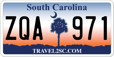 SC license plate ZQA971