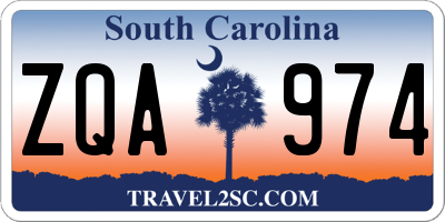 SC license plate ZQA974