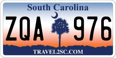 SC license plate ZQA976