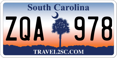 SC license plate ZQA978