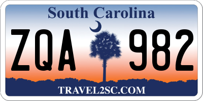 SC license plate ZQA982