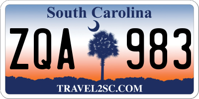 SC license plate ZQA983