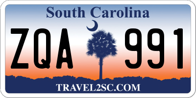 SC license plate ZQA991