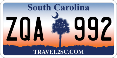 SC license plate ZQA992