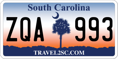 SC license plate ZQA993