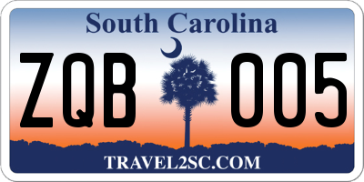 SC license plate ZQB005