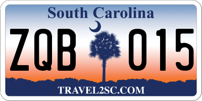 SC license plate ZQB015