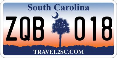 SC license plate ZQB018