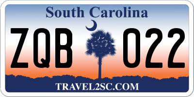 SC license plate ZQB022