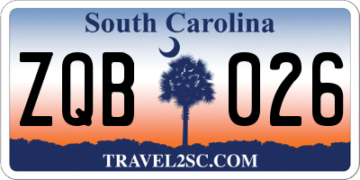 SC license plate ZQB026