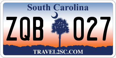 SC license plate ZQB027