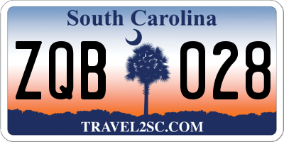 SC license plate ZQB028