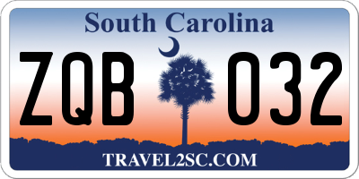 SC license plate ZQB032