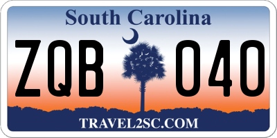 SC license plate ZQB040