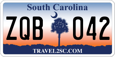 SC license plate ZQB042