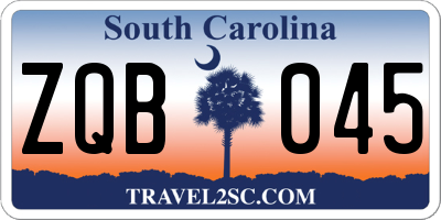 SC license plate ZQB045