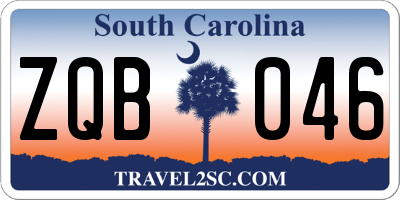 SC license plate ZQB046