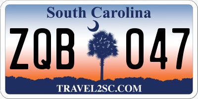 SC license plate ZQB047