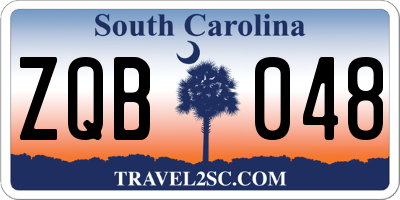 SC license plate ZQB048